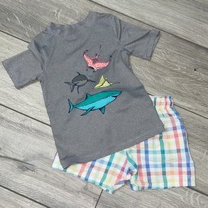 Cat & Jack 3T Boys Swim Trunks and Rashguard